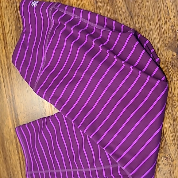 Athleta striped purple and pink running yoga workout leggings size small - Picture 1 of 5